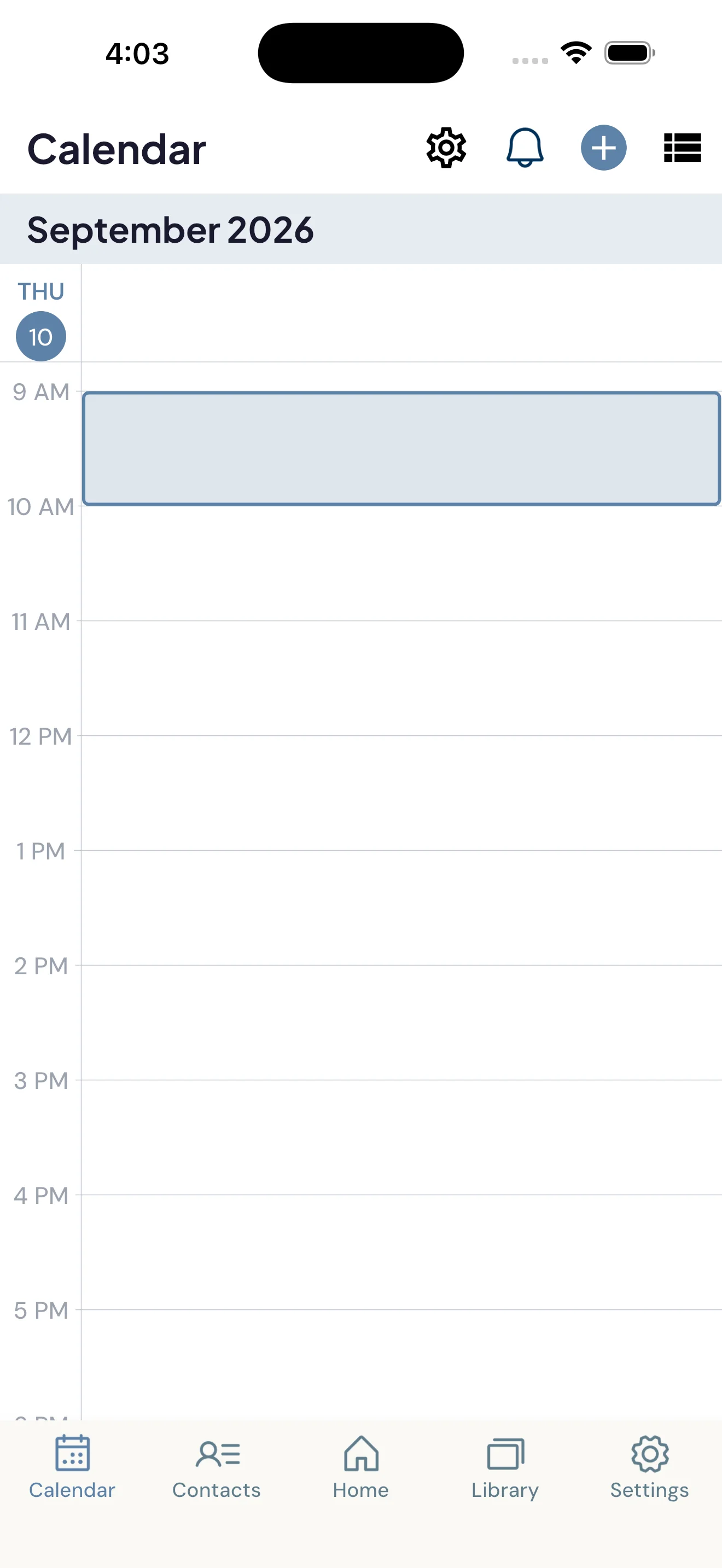 The month view, showing remembered dates.